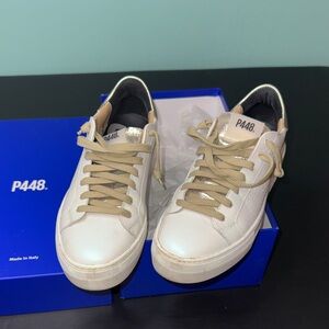 P448 women’s Cream and Gold Sneakers F23 John color Peakary 38 or 7.5